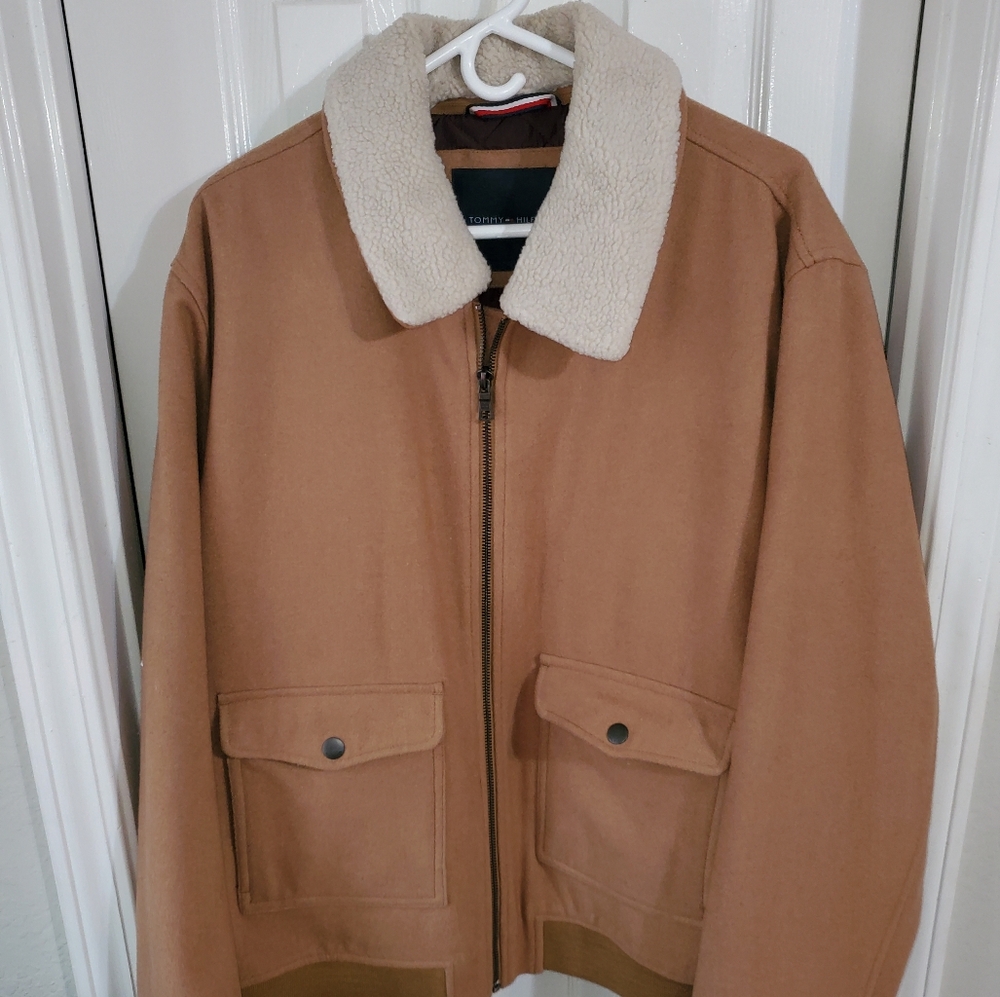 Mens Like New Tommy Hilfiger Wool bomber jacket